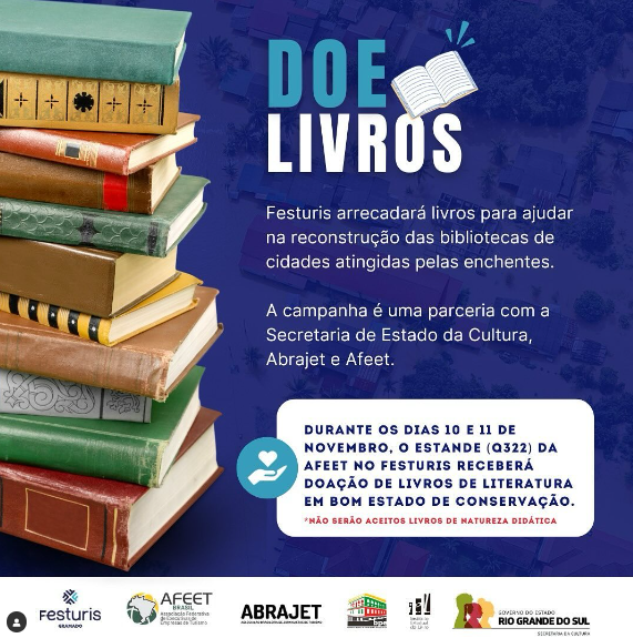 Festuris: Apoiando a Reconstrução de Bibliotecas no Rio Grande do Sul com apoio da ABRAJET-RS